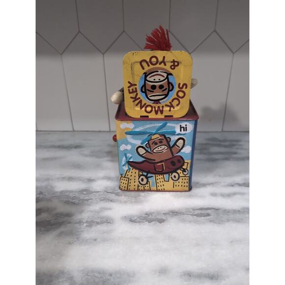 Jack In The Box Sock Monkey Toy, Schilling 2008 Toy, HTF Collectible, Kids‎ Gift - Picture 3 of 8